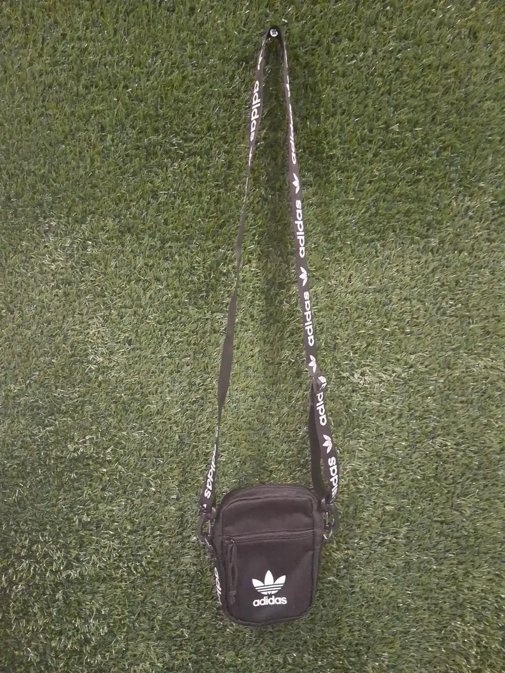 Adidas Originals Black Linear Core Festival Crossbody Bag One Size